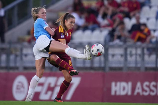 Lazio™s Megan Connolly Roma™s Kayleigh Van Dooren during the Serie A Women soccer match between Roma and Lazio at the Rome s Tre Fontane stadium, Italy - Saturday October 3, 2026 - Soccer ( Photo by Alfredo Falcone LaPresse )  Copyright: xAlfredoxFalcone LaPressex