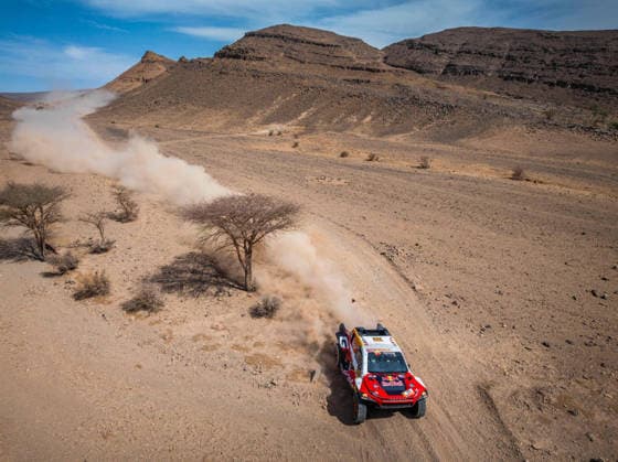 W2RC - RALLYE DU MAROC 2026 203 QUINTERO Seth (usa), SHORT Andrew (usa), Toyota Hilux GR, Toyota Gazoo Racing W2RC, FIA W2RC, ULT T1+, action, during the Stage 5 of the Rallye du Maroc 2026, 4th round of the 2026 WR2C Championship from October 3, 2026 around Zagora, Morocco - AgadirMorocco Copyright: xFREDERICxLExFLOCxHx