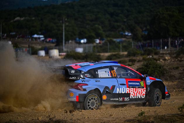 MOTOR SPORTS - Rally - WRC, Motorsport Rallye, WM Rally Italia Sardegna Photo by IPA ABACAPRESS.COM89264635 - Adrien Fourmaux (FRA) and Alexandre Coria (FRA) in a Hyundai i20 N Rally1 in action during the FIA WRC RALLY ITALIA SARDEGNA in Alghero, Italy, on October 1–4, 2026. Italia Italy  Copyright: xIPAxSport ABACAx