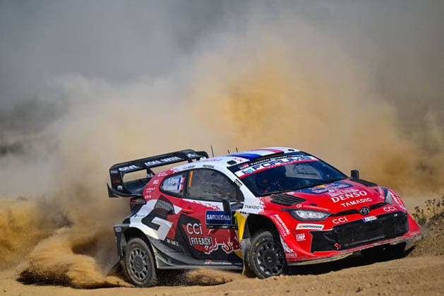 MOTORSPORTS - Rally - WRC, Motorsport Rallye, WM Rally Italia Sardegna Photo by IPA ABACAPRESS.COM89264619 - Sébastien Ogier (FRA) and Vincent Landais (FRA) in a Toyota GR Yaris Rally1 in action during the FIA WRC Rally Italia Sardegna in Alghero, Italy, on October 1–4, 2026. Italia Italy  Copyright: xIPAxSport ABACAx