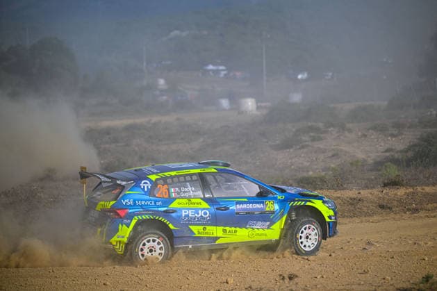 MOTORSPORTS - Rally - WRC, Motorsport Rallye, WM Rally Italia Sardegna Photo by IPA ABACAPRESS.COM89264620 - Roberto Dapra (ITA) and Luca Guglielmetti (ITA) in a Skoda Fabia RS Rally2 in action during the FIA WRC RALLY ITALIA SARDEGNA in Alghero, Italy, on October 1–4, 2026. Italia Italy  Copyright: xIPAxSport ABACAx