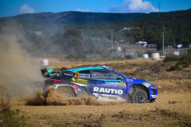 MOTORSPORTS - Rally - WRC, Motorsport Rallye, WM Rally Italia Sardegna Photo by IPA ABACAPRESS.COM89264630 - Roope Korhonen (FIN) and Anssi Viinikka (FIN) in a Toyota GR Yaris Rally2 in action during the FIA WRC Rally Italia Sardegna in Alghero, Italy, on October 1–4, 2026. Italia Italy  Copyright: xIPAxSport ABACAx