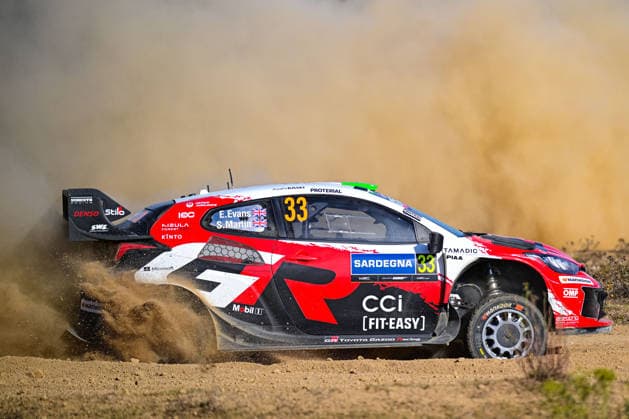 MOTORSPORTS - Rally - WRC, Motorsport Rallye, WM Rally Italia Sardegna Photo by IPA ABACAPRESS.COM89264638 - Elfyn Evans (GBR) and Scott Martin (GBR) in a Toyota GR Yaris Rally1 in action during the FIA WRC RALLY ITALIA SARDEGNA in Alghero, Italy, on October 1–4, 2026. Italia Italy  Copyright: xIPAxSport ABACAx