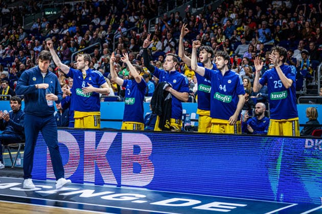 Basketball Berlin 03.10.2026 Saison 2026 2027 EasyCredit BBL 1. Bundesliga Männer, Herren Alba Berlin - BMA365 Bamberg Baskets Jubel Alba