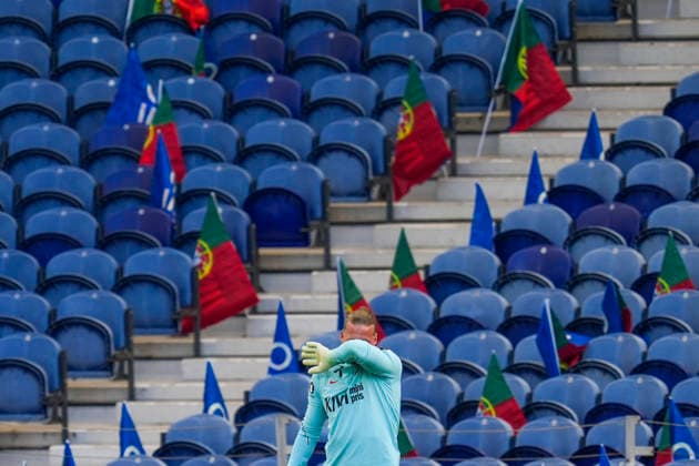 Soccer, Nations League Portugal vs. Norway, Nations League Porto, Portugal 20261003 Goalkeeper Orjan Haskjold Nyland during training at Estadio do Dragão on the day of the match against Portugal. Photo: Lise Aserud, NTB, Porto, Portugal. EDITORIAL USE ONLY. RESTRICTED USE FOR BETTING COMPANIES  Copyright: xLisexAserudx xNTBx