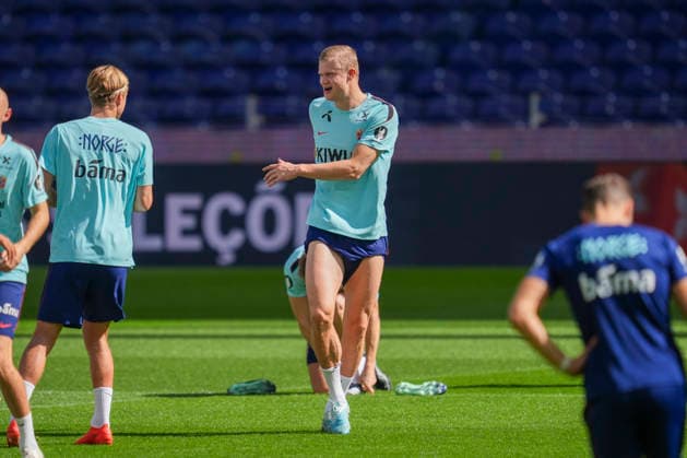 Soccer, Nations League Portugal vs. Norway, Nations League Porto, Portugal 20261003 Norway s Erling Braut Haaland during training at Estadio do Dragão on the day of the match against Portugal. Photo: Lise Aserud, NTB, Porto, Portugal. EDITORIAL USE ONLY. RESTRICTED USE FOR BETTING COMPANIES.  Copyright: xLisexAserudx xNTBx