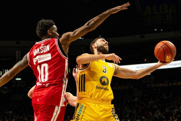 Jordan Ford 03.10.2026, Alba Berlin vs Bamberg Baskets, Basketball, BBL, Uber Arena, Berlin DFL regulations prohibit any use of photographs as image sequences and or quasi-video. Copyright: HMBxMedia xFinnxWeidmann
