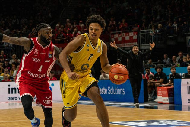 Jack Kayil 03.10.2026, Alba Berlin vs Bamberg Baskets, Basketball, BBL, Uber Arena, Berlin DFL regulations prohibit any use of photographs as image sequences and or quasi-video. Copyright: HMBxMedia xFinnxWeidmann