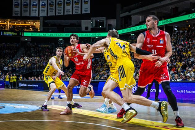 Basketball Berlin 03.10.2026 Saison 2026 2027 EasyCredit BBL 1. Bundesliga Männer, Herren Alba Berlin - BMA365 Bamberg Baskets Yuval Hochstadter (Bamberg, No.66)