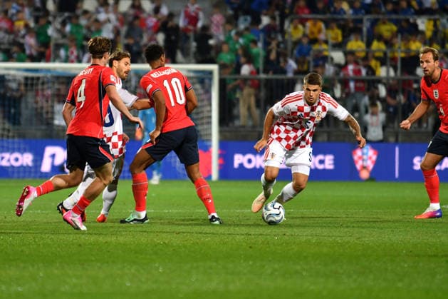 RIJEKA, CROATIA - OCTOBER 03: Luka Vuskovic of Croatia (C) in action during the UEFA Nations League, League A Group A3, match between Croatia and England at Stadion Rujevica, Rijeka on October 03, 2026 in Rijeka, Croatia. (Photo by Natasa Kupljenik Sports Press Photo). Copyright: xNatasaxKupljenikx xSPPx Sportspressphoto_SPR244613