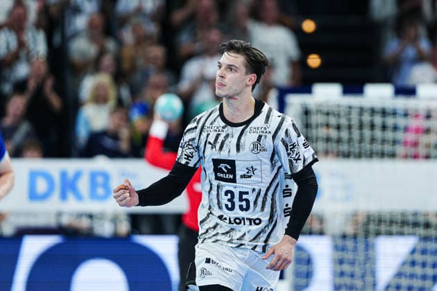 Torjubel Domen Makuc (THW Kiel, 35) GER, THW Kiel vs. VfL Gummersbach, Handball, 1. Bundesliga, Spieltag 7, Saison 2026 2027, 03.10.2026 GER, THW Kiel vs. VfL Gummersbach, Handball, 1. Bundesliga, Spieltag 7, Saison 2026 2027, 03.10.2026 Kiel Copyright: xEibner-Pressefoto MarcelxvonxFehrnx EP_MFN