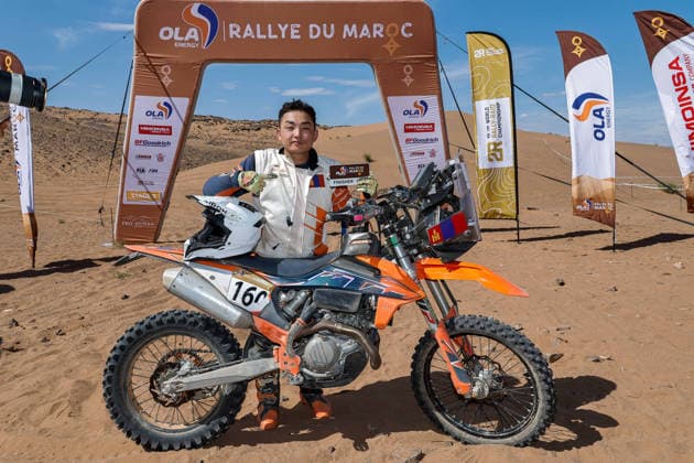 W2RC - RALLYE DU MAROC 2026 160 PUREVDORJ Murun (mgl), Xraids Experience, KTM EXC F, FIM W2RC, Rally 3, action Finisher podium, portrait during the Stage 5 of the Rallye du Maroc 2026, 4th round of the 2026 WR2C Championship from October 3, 2026 around Zagora, Morocco - AgadirMorocco  Copyright: xPauloxMariax