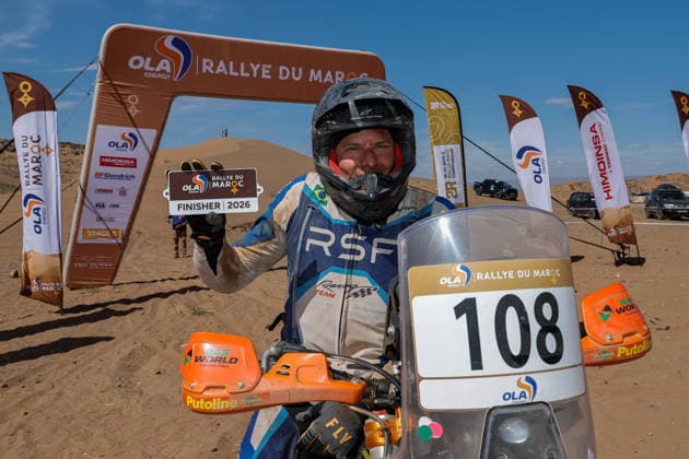 W2RC - RALLYE DU MAROC 2026 108 FLITER Richard (bra), BAS World KTM Team, KTM 450 Rally Factory Replica, FIM W2RC, Rally 2, action Finisher podium, portrait during the Stage 5 of the Rallye du Maroc 2026, 4th round of the 2026 WR2C Championship from October 3, 2026 around Zagora, Morocco - AgadirMorocco  Copyright: xPauloxMariax