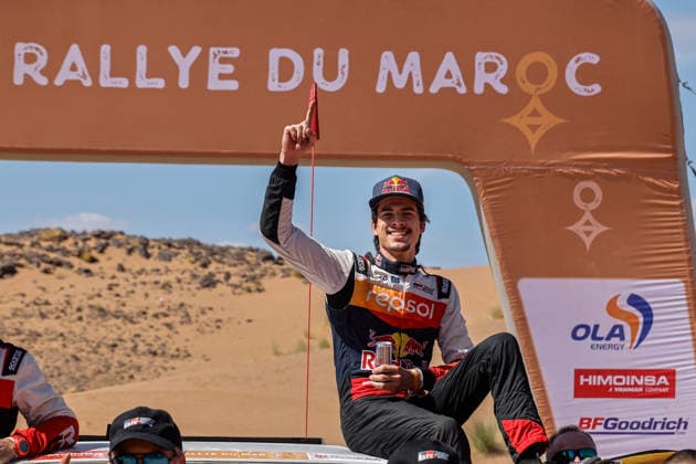 W2RC - RALLYE DU MAROC 2026 QUINTERO Seth (usa), Toyota Hilux GR, Toyota Gazoo Racing W2RC, FIA W2RC, ULT T1+, action, portrait Finisher podium, portrait during the Stage 5 of the Rallye du Maroc 2026, 4th round of the 2026 WR2C Championship from October 3, 2026 around Zagora, Morocco - AgadirMorocco Copyright: xPauloxMariax