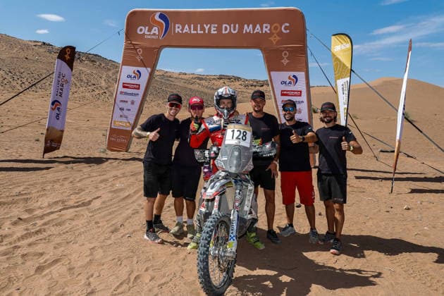 W2RC - RALLYE DU MAROC 2026 128 TENDRON Mickael (fra), Challenger Racing Team, Husqvarna 450 Rally Factory Replica, FIM W2RC, Rally 2, action Finisher podium, portrait during the Stage 5 of the Rallye du Maroc 2026, 4th round of the 2026 WR2C Championship from October 3, 2026 around Zagora, Morocco - AgadirMorocco  Copyright: xPauloxMariax
