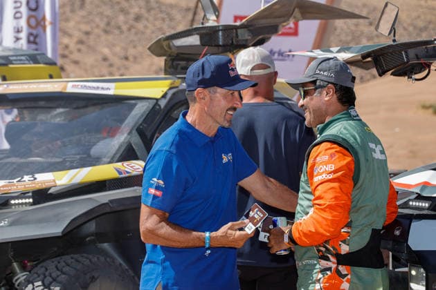 W2RC - RALLYE DU MAROC 2026 ALPHAND Luc, Rallye du Maroc, portrait, AL ATTIYAH Nasser (qat), Dacia Sandrider, The Dacia Sandriders, FIA W2RC, ULT T1+, action, portrait Finisher podium, portrait during the Stage 5 of the Rallye du Maroc 2026, 4th round of the 2026 WR2C Championship from October 3, 2026 around Zagora, Morocco - AgadirMorocco Copyright: xPauloxMariax