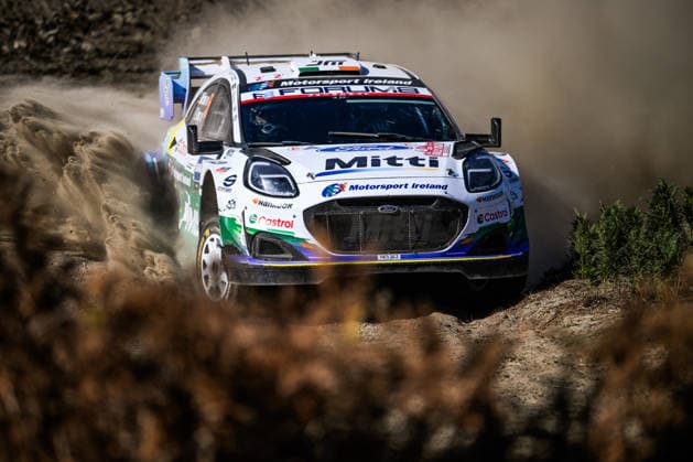 IPA89267007 - , 55 Driver Joshua McErlean and co-driver Eoin Treacy of the M Ford World Rally Team, driving the Ford Puma Rally1, are in 3rd place on the third day of the race during the FIA World Rally Championship WRC, Motorsport Rallye, WM Rally Italia Sardegna 2026 on October 3,Alghero, Sardinia, Italy  Copyright: xLucaxBarsali IPAxSportx xx IPA89267007