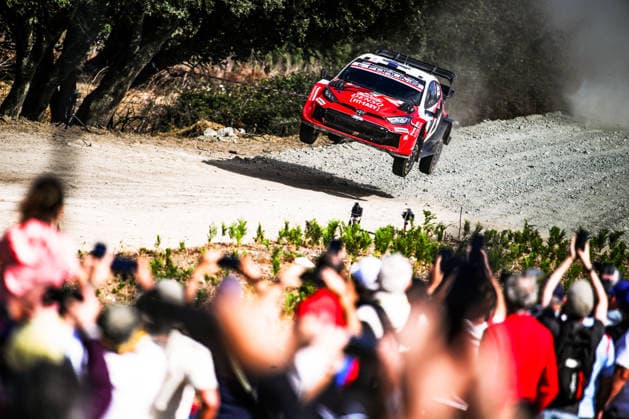 IPA89266987 - ,Driver Sami Pajari and Co-Driver Marko Salminen of the Toyota Gazoo Racing WRT team, driving a Toyota GR Yaris Rally1, are in 3rd place on the third day of the race during the FIA World Rally Championship WRC, Motorsport Rallye, WM Rally Italia Sardegna 2026 on October 3 in Alghero, Sardinia, Italy  Copyright: xLucaxBarsali IPAxSportx xx IPA89266987
