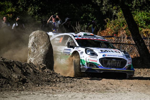 IPA89267022 - , 55 Driver Joshua McErlean and co-driver Eoin Treacy of the M Ford World Rally Team, driving the Ford Puma Rally1, are in 3rd place on the third day of the race during the FIA World Rally Championship WRC, Motorsport Rallye, WM Rally Italia Sardegna 2026 on October 3,Alghero, Sardinia, Italy  Copyright: xLucaxBarsali IPAxSportx xx IPA89267022
