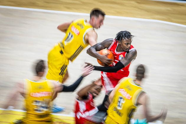 Basketball Berlin 03.10.2026 Saison 2026 2027 EasyCredit BBL 1. Bundesliga Männer, Herren Alba Berlin - BMA365 Bamberg Baskets Trevon Scott (Bamberg, No.13)