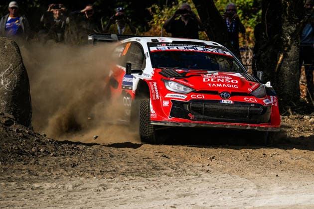 MOTORSPORTS - Rally - WRC, Motorsport Rallye, WM Rally Italia Sardegna Photo by IPA ABACAPRESS.COM89267009 - Driver Takamoto Katsuta and co-driver Aaron Johnston of Team Toyota Gazoo Racing WRT, driving a Toyota GR Yaris Rally1, are in third place on the third day of the race during the 2026 FIA World Rally Championship (WRC) Rally Italia Sardegna on October 3 in Alghero, Sardinia, Italy. Italia Italy  Copyright: xIPAxSport ABACAx