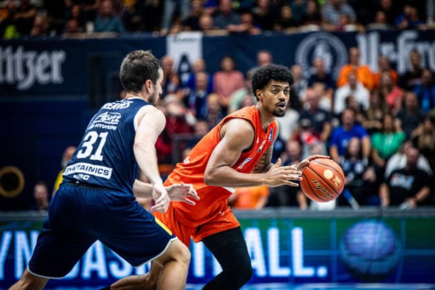 BB-1BL Herren Syntainics MBC - Ratiopharm Ulm Jaylen Sims (Ratiopharm Ulm) waehrend der Saison 2026-2027 in der 1. EasyCredit Bundesliga am 4. Spieltag zwischen Syntainics MBC und Ratiopharm Ulm in der Stadthalle Weissenfels am 3. October 2026 in Weissenfels, Sachsen Anhalt, Deutschland