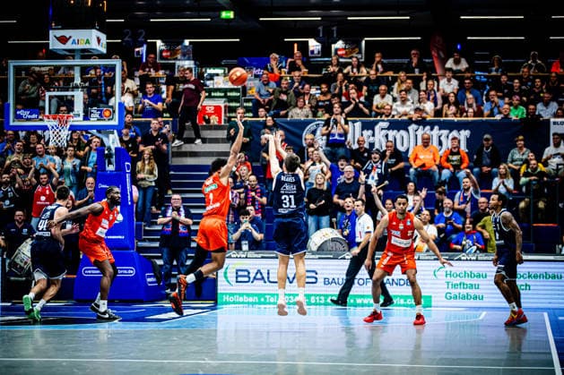 BB-1BL Herren Syntainics MBC - Ratiopharm Ulm waehrend der Saison 2026-2027 in der 1. EasyCredit Bundesliga am 4. Spieltag zwischen Syntainics MBC und Ratiopharm Ulm in der Stadthalle Weissenfels am 3. October 2026 in Weissenfels, Sachsen Anhalt, Deutschland