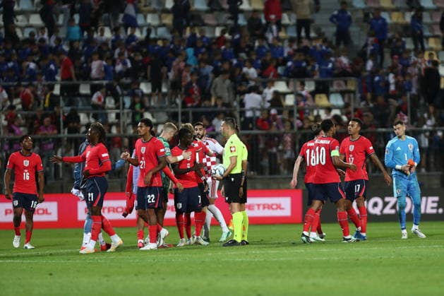 Rijeka, Croatia, 3rd October 2026. UEFA Nations League. Matchday 3, Group A3. Croatia v England at Rujevica, Rijeka. Players after the game. Croatia v England, UEFA Nations League. 
