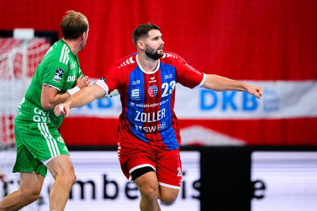 Bietigheim: HBL - 26 27 - SG BBM Bietigheim - Fuechse Berlin Marcus Norrbrink (Bietigheim) Jubel Freude Emotion Bietigheim-Bissingen Egetrans Arena Baden-Württemberg Deutschland