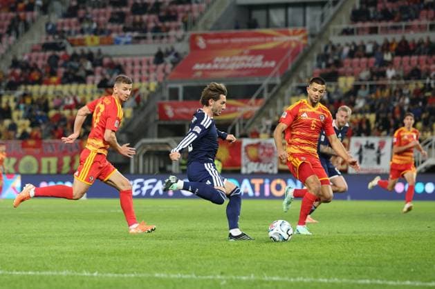 Luis Binks of Scotland in action. North Macedonia v Scotland, UEFA Nations League, Football, Nacionalna Arena Tose Proeski, Skopje, North Macedonia - 03 Oct 2026Skopje Nacionalna Arena Tose Proeski North Macedonia  Copyright: xNikolaxKrstic Shutterstockx 17184131ce