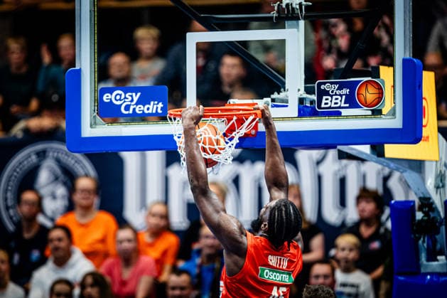 BB-1BL Herren Syntainics MBC - Ratiopharm Ulm Oluwasimisola Shittu (Ratiopharm Ulm) waehrend der Saison 2026-2027 in der 1. EasyCredit Bundesliga am 4. Spieltag zwischen Syntainics MBC und Ratiopharm Ulm in der Stadthalle Weissenfels am 3. October 2026 in Weissenfels, Sachsen Anhalt, Deutschland