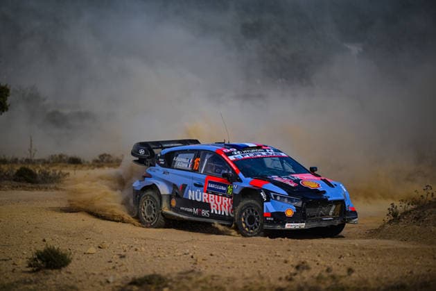 FIA WRC, Motorsport Rallye, WM 2026: Rally Italia Sardegna - Day 3 Adrien Fourmaux (FRA) and Alexandre Coria (FRA) on a Hyundai i20 N Rally1 in action during the FIA WRC RALLY ITALIA SARDEGNA in Alghero, Italy on 1-4 October, 2026. Alghero Sardinia Italy  Copyright: xFedericoxManonix originalFilename:manoni-rallyita261003_npl92.jpg