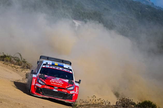 FIA WRC, Motorsport Rallye, WM 2026: Rally Italia Sardegna - Day 3 Oliver Solberg (SWE) and Elliott Edmondson (GBR) on a Toyota GR Yaris Rally1 on a Toyota GR Yaris Rally1 in action during the FIA WRC RALLY ITALIA SARDEGNA in Alghero, Italy on 1-4 October, 2026. Alghero Sardinia Italy  Copyright: xFedericoxManonix originalFilename:manoni-rallyita261003_npq5r.jpg