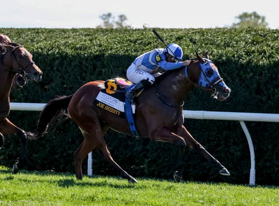 October 3, 2026, Lexington, Ky, USA: Joe Shiesty (6) ridden by Fernando De La Cruz wins the Woodford Stakes presented by Fanduel (Grade 2) on Coolmore Turf Mile Day at Keeneland in Lexington, Kentucky on October 3, 2026. Eclipse Sportswire CSM Lexington USA - ZUMAcs17 20261003_faf_cs17_011 Copyright: xCaseyxLaughterx