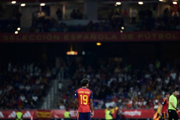 Spain - Czech Republic - UEFA Nations League 2026 27 OVIEDO, SPAIN - OCTOBER 3: Lamine Yamal of Spain looks on during the UEFA Nations League 2026 27 group phase match between Spain and Czech Republic at the Carlos Tartiere Stadium on October 3, 2026 in Oviedo, Spain. (Photo by Diego Simon Photo Players Images Magara Press) Oviedo Carlos Tartiere Espana Copyright: xDiegoxSimonx