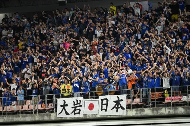 South Korea v Japan - 20th Asian Games Aichi-Nagoya TOYOTA, JAPAN - OCTOBER 03: Fans of Japan are seen during the Football Men s Final Match between South Korea and Japan on day fourteen of the 20th Asian Games Aichi-Nagoya at Toyota Stadium on October 03, 2026 in Toyota, Aichi, Japan. Stringer Anadolu Tokyo Japan. Editorial use only. Please get in touch for any other usage.  Copyright: x2026xAnadoluxStringerx