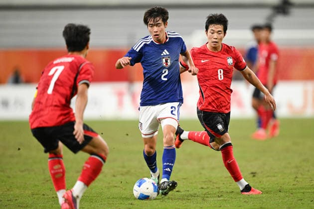 South Korea v Japan - 20th Asian Games Aichi-Nagoya TOYOTA, JAPAN - OCTOBER 03: UMEKI Rei 2 of Japan in action during the Football Men s Final Match between South Korea and Japan on day fourteen of the 20th Asian Games Aichi-Nagoya at Toyota Stadium on October 03, 2026 in Toyota, Aichi, Japan. Stringer Anadolu Tokyo Japan. Editorial use only. Please get in touch for any other usage.  Copyright: x2026xAnadoluxStringerx