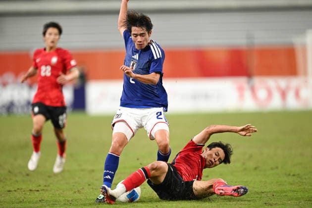 South Korea v Japan - 20th Asian Games Aichi-Nagoya TOYOTA, JAPAN - OCTOBER 03: UMEKI Rei 2 of Japan in action during the Football Men s Final Match between South Korea and Japan on day fourteen of the 20th Asian Games Aichi-Nagoya at Toyota Stadium on October 03, 2026 in Toyota, Aichi, Japan. Stringer Anadolu Tokyo Japan. Editorial use only. Please get in touch for any other usage.  Copyright: x2026xAnadoluxStringerx