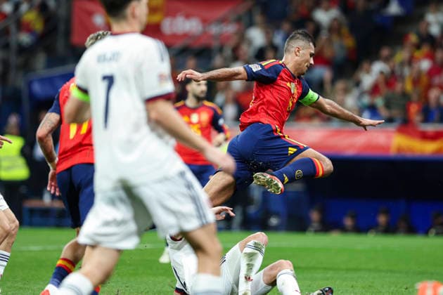 October 3, 2026, Oviedo, Asturias, Spain: Rodri of Spain celebrates after scoring his team s second goal during the UEFA Nations League 2026 27 group phase match between Spain and Czech Republic at Carlos Tartiere stadium on October 03, 2026, in Oviedo, Spain. Oviedo Spain - ZUMAa181 20261003_zaa_a181_107 Copyright: xIrinaxR.xHx