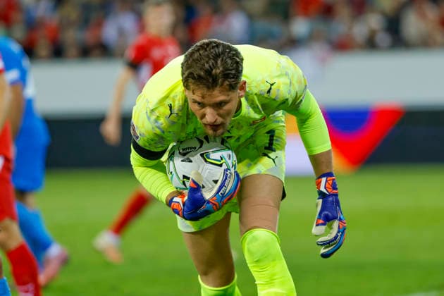 Gregor Kobel (Schweiz, 01) , Schweiz, UEFA , Nations League, Matchday 3, Schweiz vs. Slowenien, 03.10.2026, Luzern Swissporarena Schweiz Copyright: xGrantxHubbsx