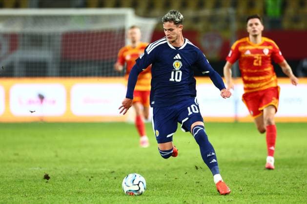 Robbie Ure of Scotland in action. North Macedonia v Scotland, UEFA Nations League, Football, Nacionalna Arena Tose Proeski, Skopje, North Macedonia - 03 Oct 2026Skopje Nacionalna Arena Tose Proeski North Macedonia  Copyright: xNikolaxKrstic Shutterstockx 17184131gt