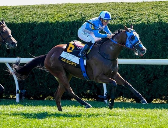 October 3, 2026, Lexington, Ky, USA: Joe Shiesty (6) ridden by Fernando De La Cruz wins the Woodford Stakes presented by Fanduel (Grade 2) on Coolmore Turf Mile Day at Keeneland in Lexington, Kentucky on October 3, 2026. Eclipse Sportswire CSM Lexington USA - ZUMAcs17 20261003_faf_cs17_024 Copyright: xJessicaxMorganx