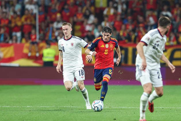 October 3, 2026, Oviedo, Asturias, Spain: Fran Garcia of Spain runs with the ball during the UEFA Nations League 2026 27 group phase match between Spain and Czech Republic at Carlos Tartiere stadium on October 03, 2026, in Oviedo, Spain. Oviedo Spain - ZUMAa181 20261003_zaa_a181_116 Copyright: xIrinaxR.xHx