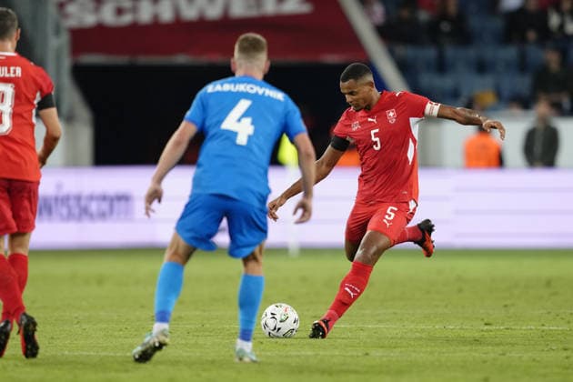 Luzern, Switzerland - October 03: Manuel Akanji (5 SUI) in action during the UEFA Nations League match between Switzerland and Slovenia at thermoplan arena on October 03, 2026 in Luzern, Switzerland. Copyright: xKjetilxWaberx xSPPx Sportspressphoto_SPR244835