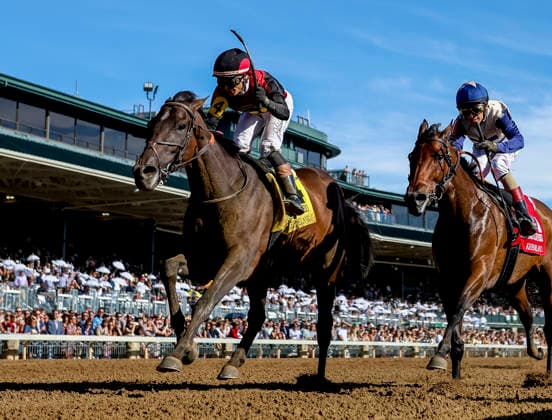 October 3, 2026, Lexington, Ky, USA: Evanescence (4) ridden by Jose Ortiz wins the Thoroughbred Club of America Stakes (Grade 2) on Coolmore Turf Mile Day at Keeneland in Lexington, Kentucky on October 3, 2026. Eclipse Sportswire CSM Lexington USA - ZUMAcs17 20261003_faf_cs17_051 Copyright: xCaseyxLaughterx