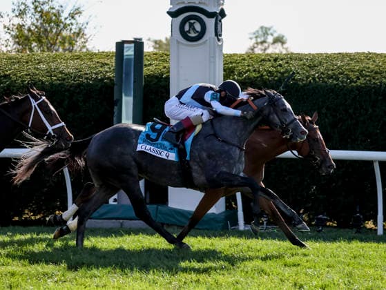 HORSE RACING 2026: Coolmore Turf Mile Day Keeneland OCT 03 October 3, 2026, Lexington, Ky, USA: Classic Q (9) ridden by John Velazquez wins the First Lady Stakes (Grade 1) on Coolmore Turf Mile Day at Keeneland in Lexington, Kentucky on October 3, 2026. Casey Laughter Eclipse Sportswire CSM(Credit Image: Â Casey Laughter Cal Media) Lexington Ky USA EDITORIAL USE ONLY Copyright: xx ZUMA-20261003_faf_cs17_068.jpg CaseyxLaughterx csmphotothree529110