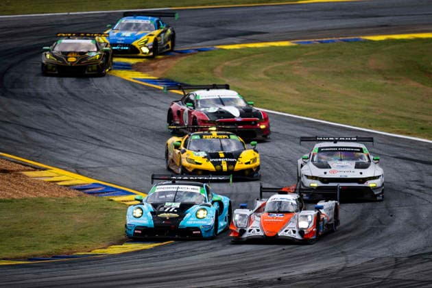 AUTO - IMSA - PETIT LE MANS 2026 912 HARDWICK Ryan (usa), PERA Riccardo (ita), SCHURING Morris (nld), Manthey 1st Phorm, Porsche 911 GT3 R (992.2), action, 37 FIELD Jon (usa), JARVIS Oliver (gbr), VAN DER SNEL Max (nld), Intersport Racing, Oreca 07-Gibson, action during the 2026 Motul Petit Le Mans, 11th round of the 2026 IMSA WeatherTech SportsCar Championship, from October 1 to 3, 2026 on the Michelin Raceway Road Atlanta in Braselton, Georgia, United States of America - BraseltonUnited States Copyright: xFabrizioxBoldonix