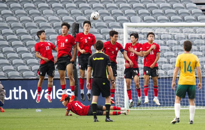 Australia Vs Korea Republic in Gosford - 03 Oct 2026 Korea Republic football team seen in action during the U23 International Friendlies match between Australia and Korea Republic held at polytec Stadium. Final score; Australia 1:2 Korea Republic. Gosford Australia Copyright: xLuisxVeniegrax xSOPAxImagesx 20261003_FAIF_LuisVeniegra4352