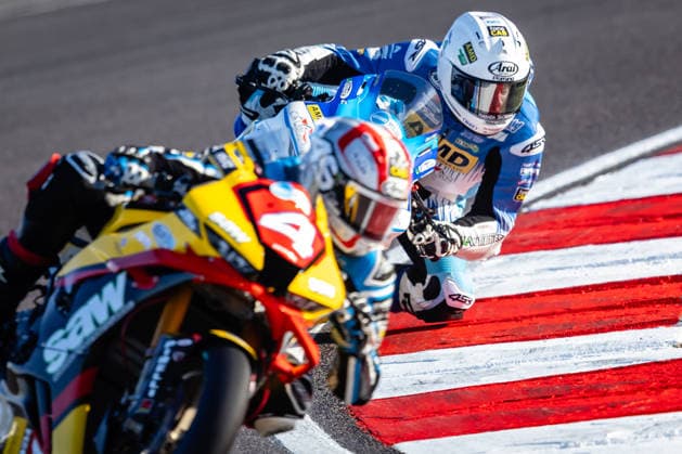 British Superbike Championship Day Two Richard Kerr, SM Racing Honda 1000 during Race 1 of the ZYN British Superbike Championship at Donnington Park, Castle Donington 03 10 2026 UK Newspapers OUT Copyright: xMichaelxWincottx FIL-24021-0012