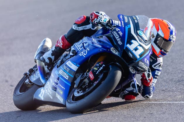 British Superbike Championship Day Two Rory Skinner, Cheshire Mouldings Yamaha Yamaha 1000 during Race 1 of the ZYN British Superbike Championship at Donnington Park, Castle Donington 03 10 2026 UK Newspapers OUT Copyright: xMichaelxWincottx FIL-24021-0016